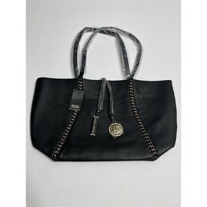 Badgley Mischka Black Purse Tote Vegan Leather  Large NWT